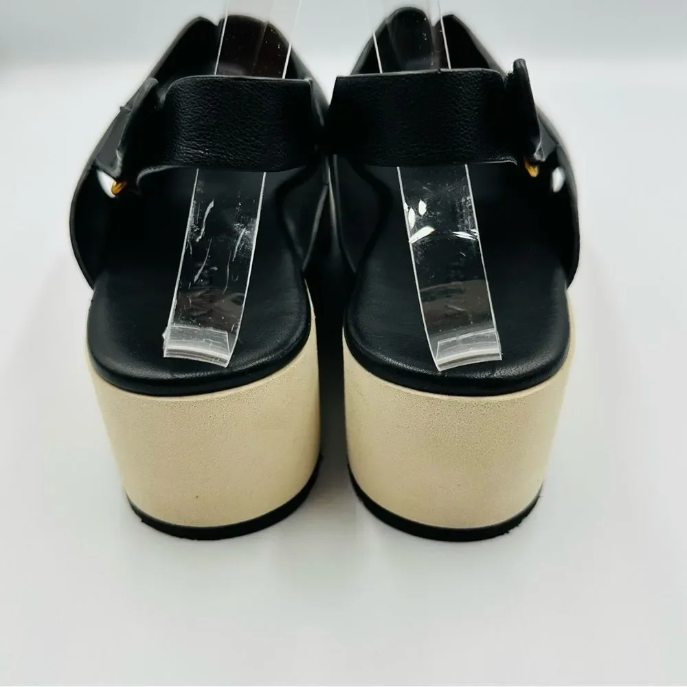Vince Black Leather Platform Sandals Women's SZ 8.5 Versatile Comfortable